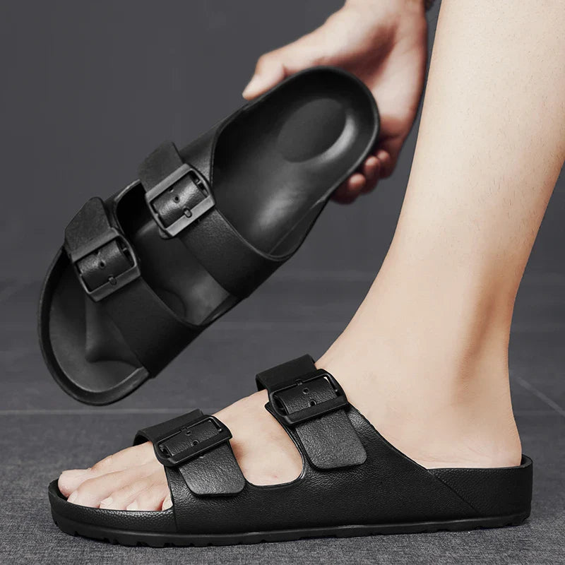 Claquette orthopédique homme à deux brides réglables - Bleu / 46
