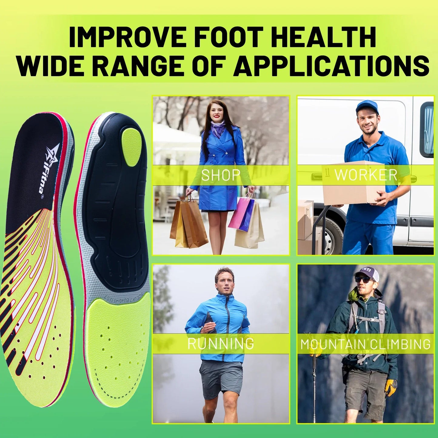 Semelles orthopédiques confort pour pieds plats et