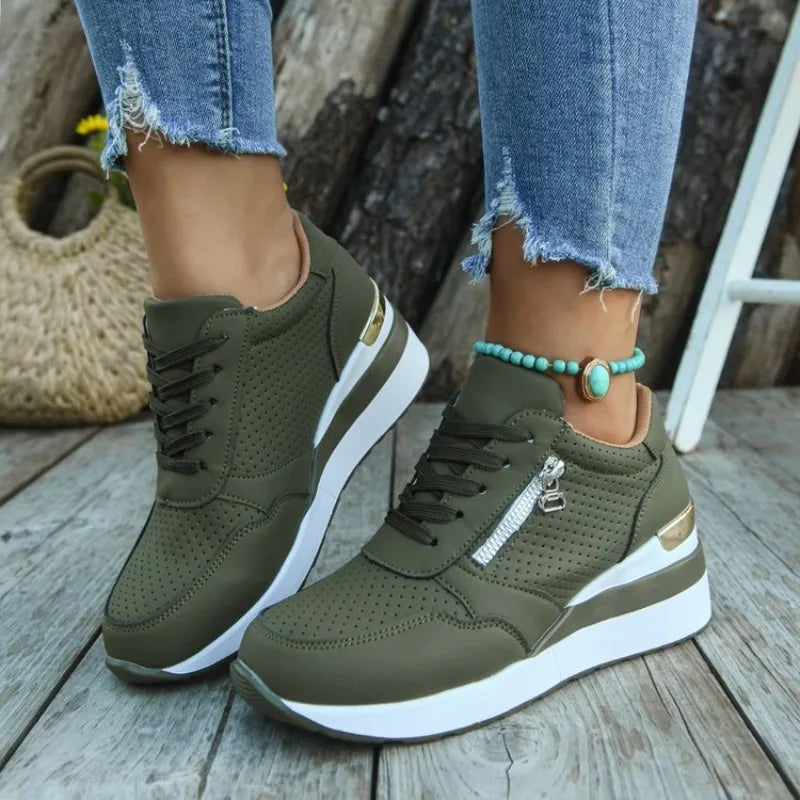 Basket orthopédique femme - Sneakers légères à semelle épaisse et