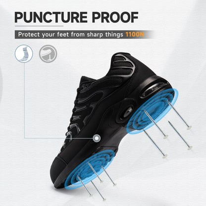 Chaussures de sécurité orthopédiques - Style Tn requin noir et confort opti - Noir / 44