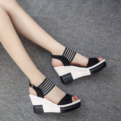 Women's high-heeled wedge sandals - Priz