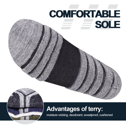 Chaussette chaussure de sécurité - Chaussettes de randonnée en coton - 5 Paires Noir / XXL EU(44-46)
