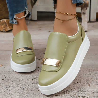 Basket orthopédique femme - Sneakers légères en cuir PU à enfiler
