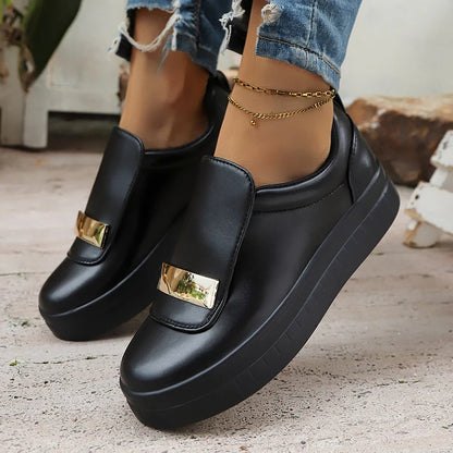 Basket orthopédique femme - Sneakers légères en cuir PU à enfiler