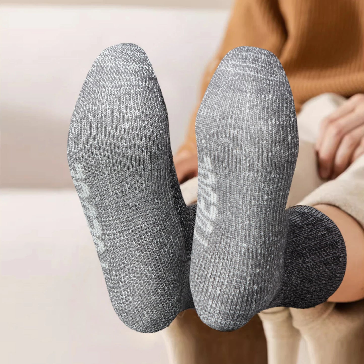 Chaussette chaussure de sécurité - Chaussettes en laine mérinos - Noir Gris / XL(Hommes 41-44 EU)