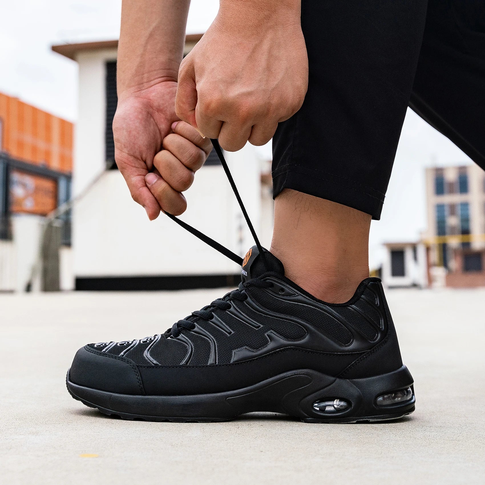 Chaussures de sécurité orthopédiques - Style Tn requin noir et confort opti - Noir / 43.5