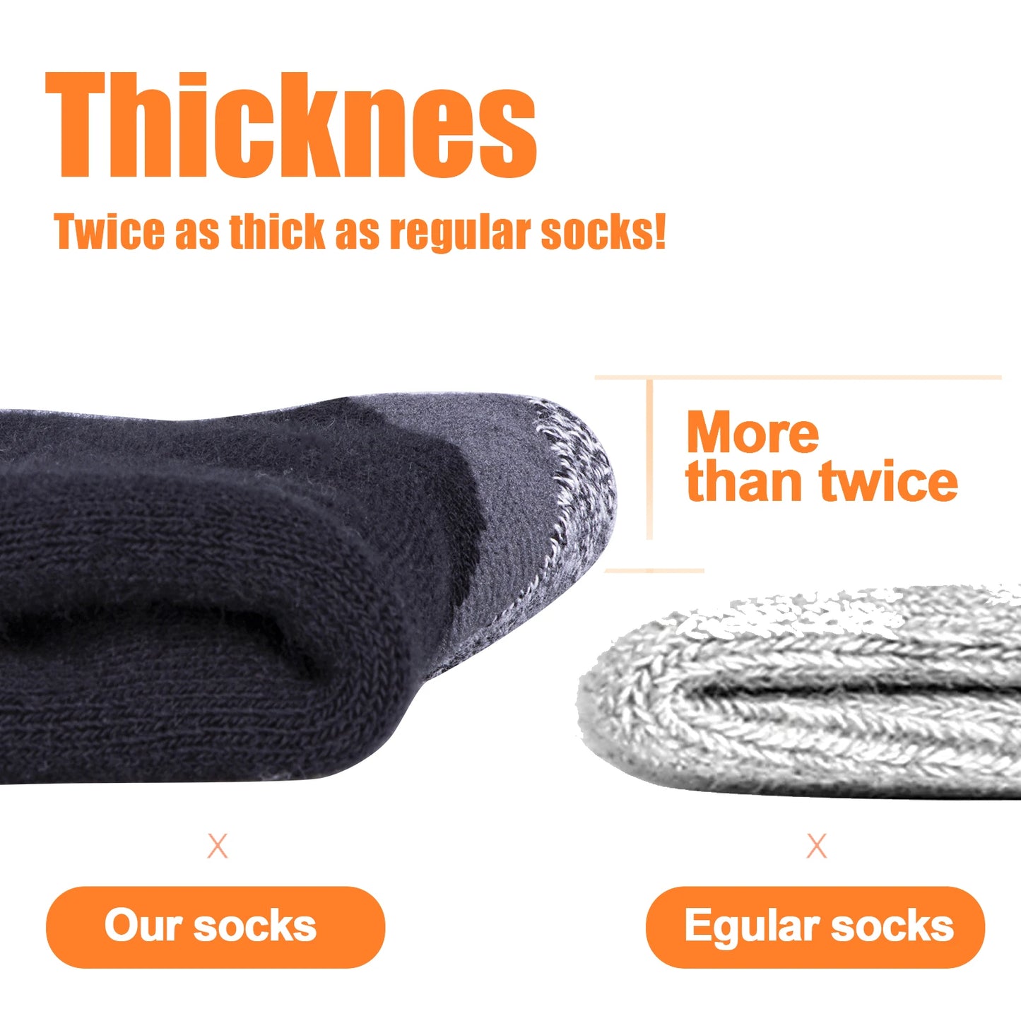 Chaussette chaussure de sécurité - Chaussettes thermiques confortables - 5 Paires Noir / L(37-41 EU)