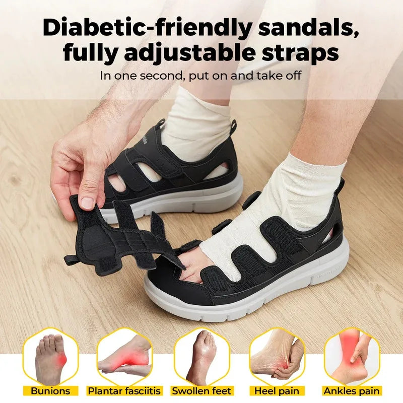 Sandales Orthopédiques Homme – Édition Active | Maintien parfait - Noir / 50