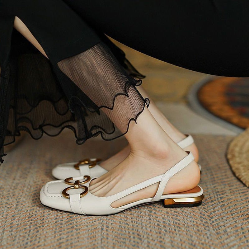 Damen-Sandalen mit niedrigem Absatz – Zenya