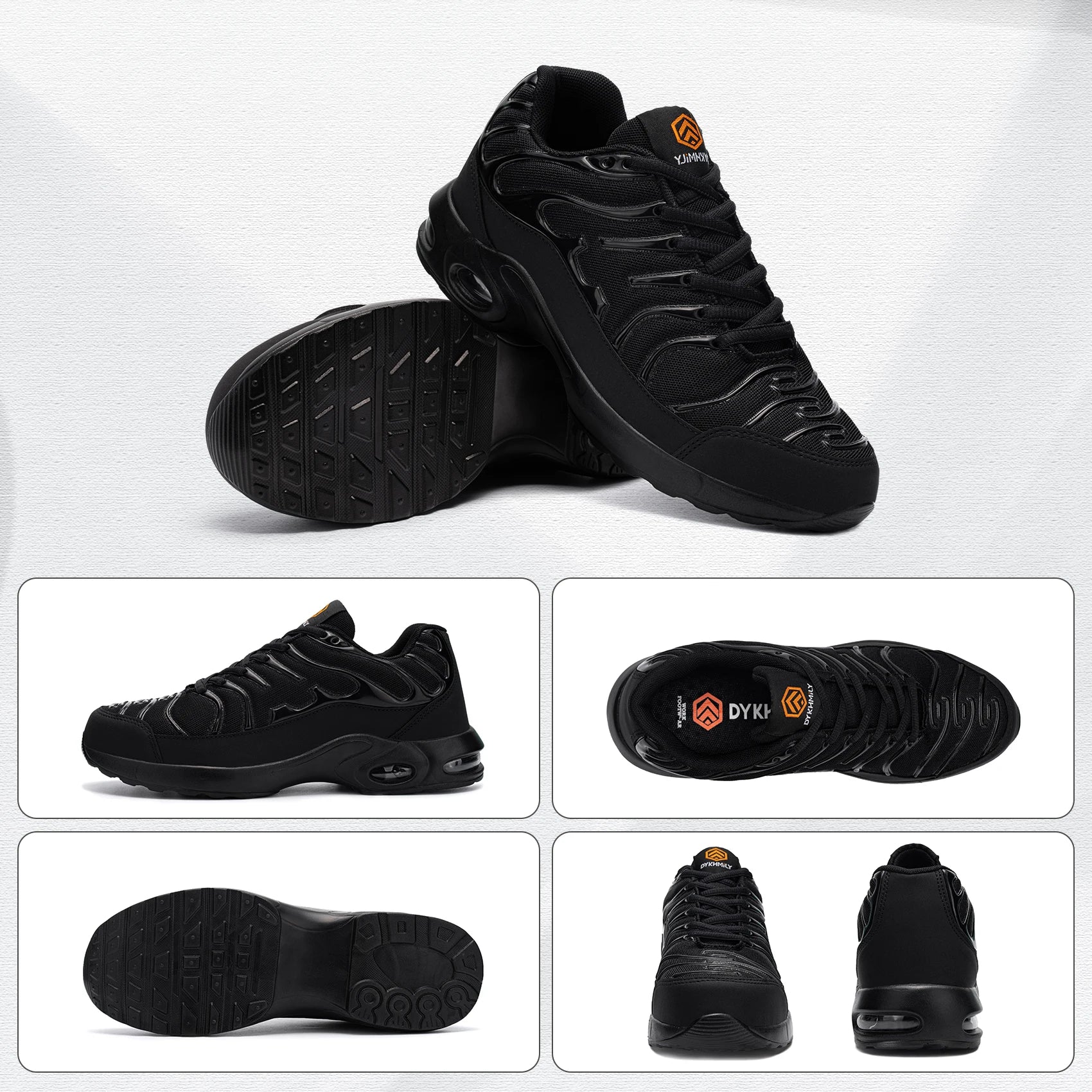 Chaussures de sécurité orthopédiques - Style Tn requin noir et confort opti - Noir / 45