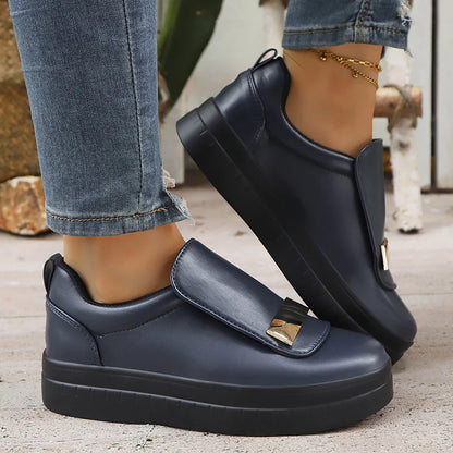 Basket orthopédique femme - Sneakers légères en cuir PU à enfiler