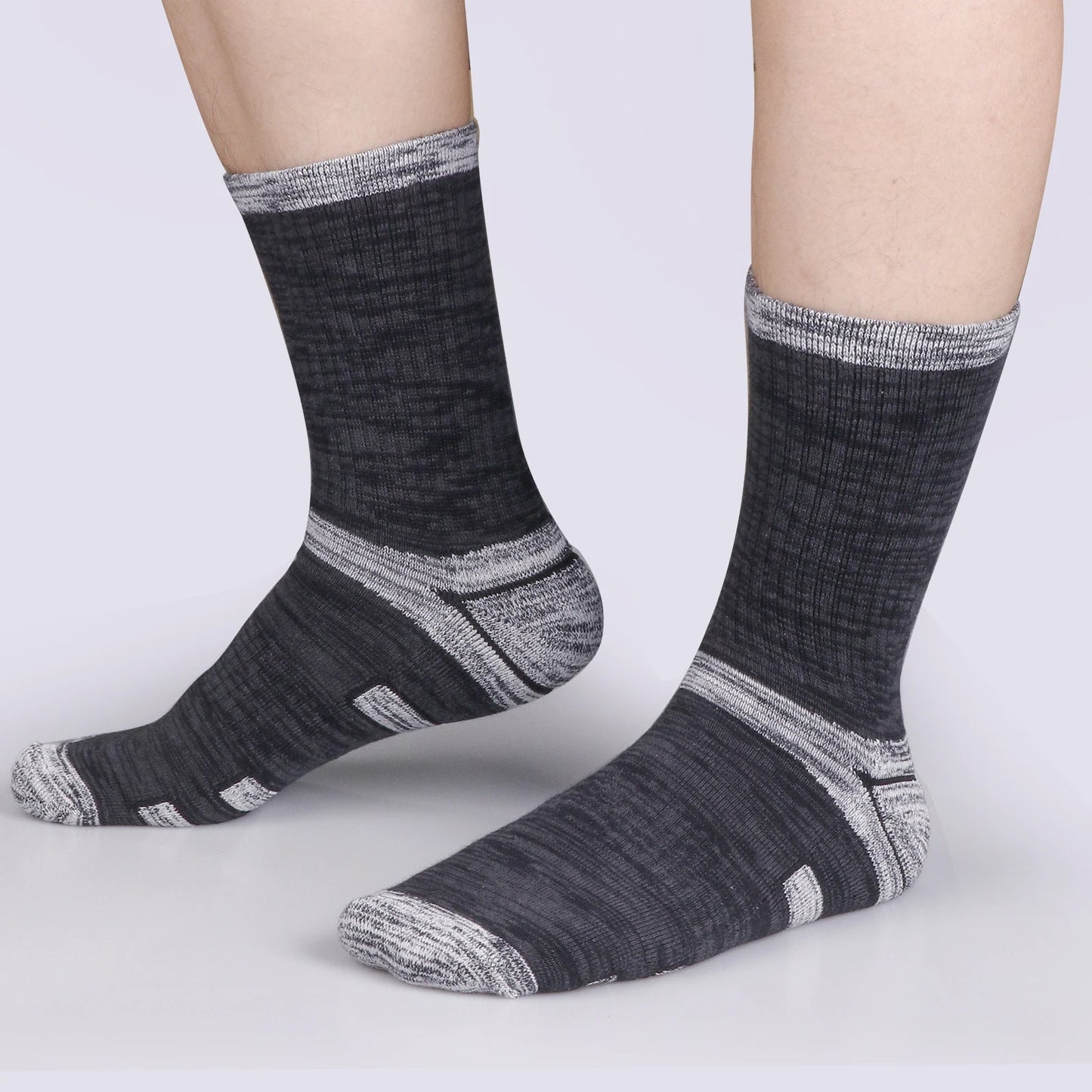 Chaussette chaussure de sécurité - Chaussettes de randonnée en coton - 5 Paires Noir / XL EU(41-44)