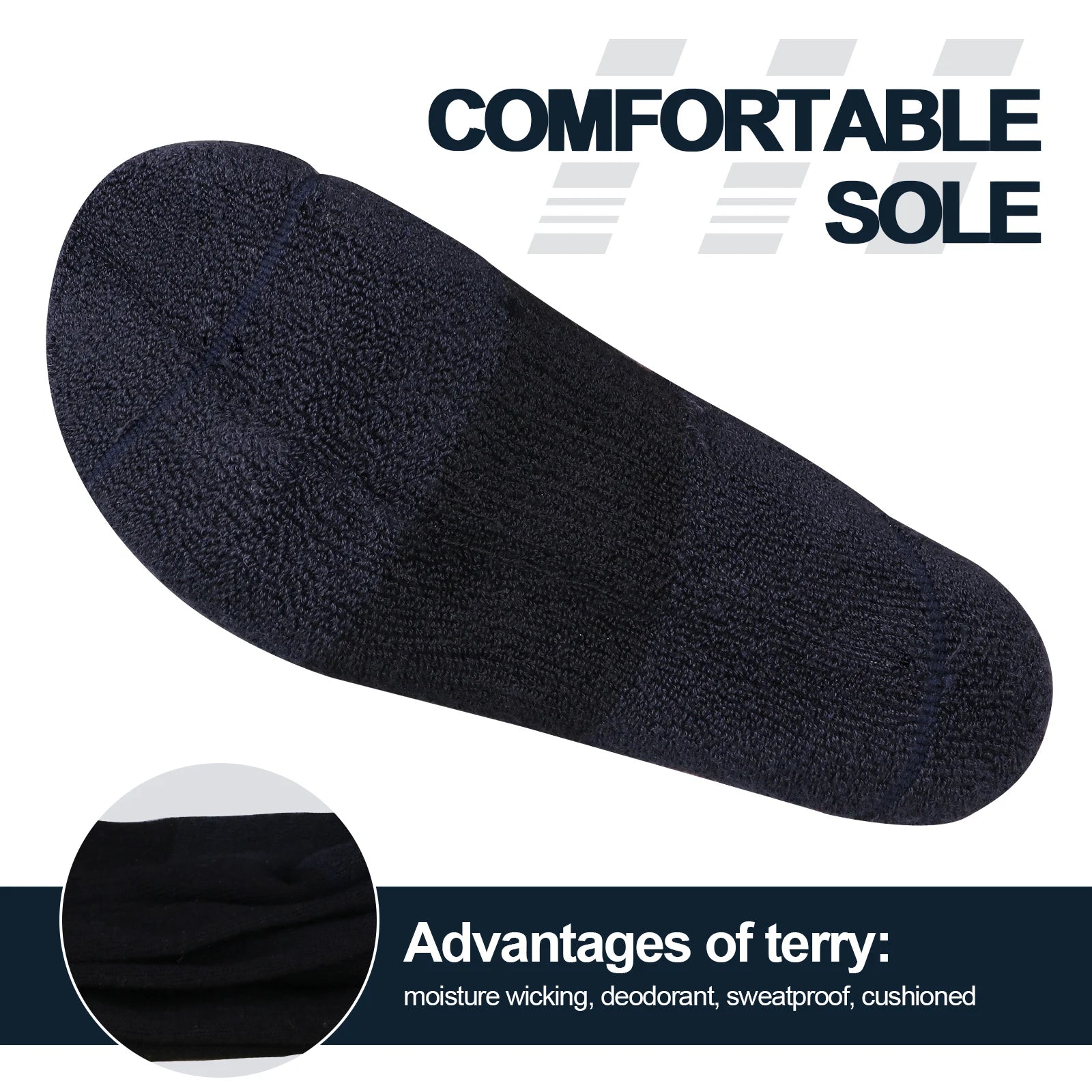 Chaussette chaussure de sécurité - Chaussettes respirantes pour randonnée - 5 Paires Noir / XL(41-44 EU)
