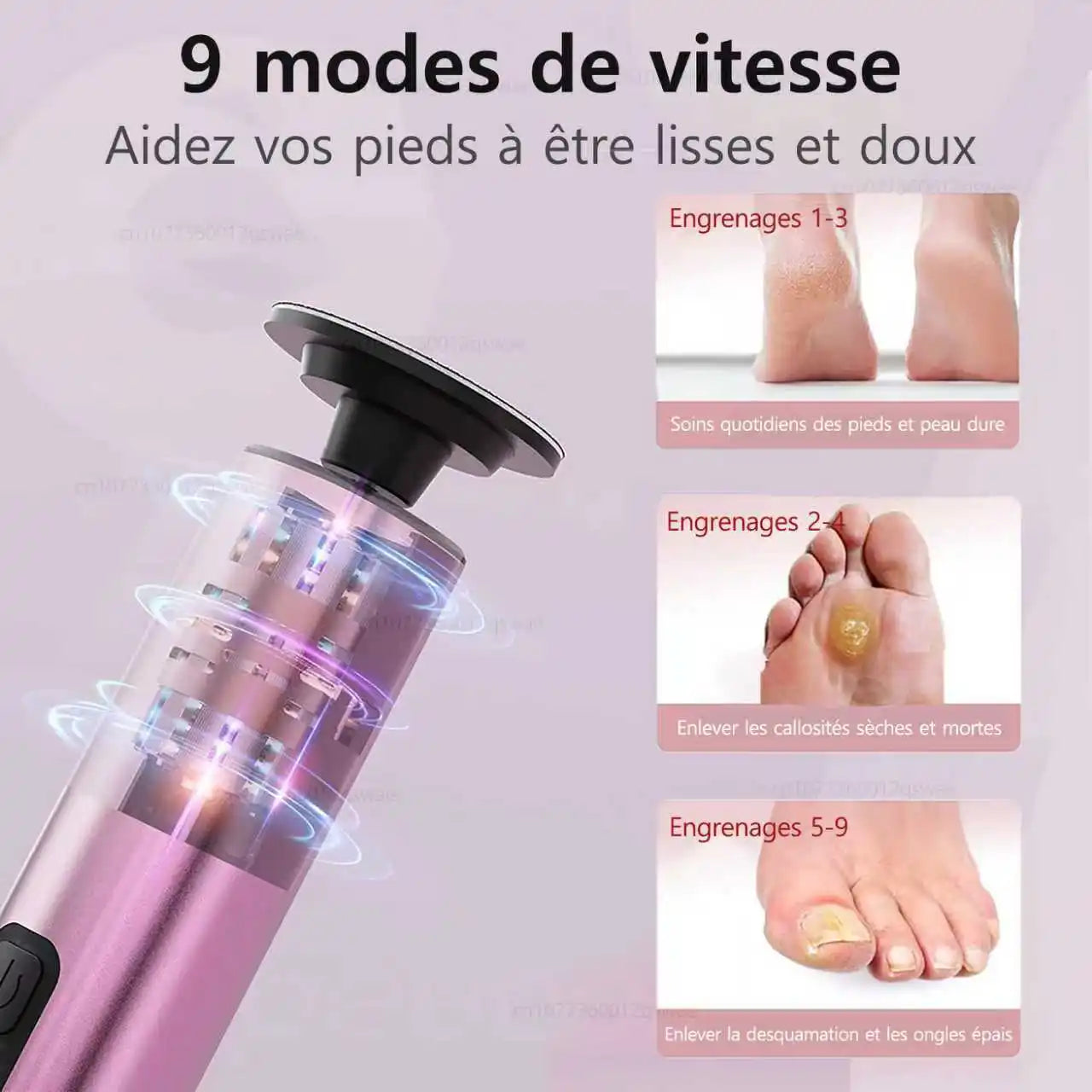 Râpe à pied électrique - Outil rechargeable pour éliminer les callosités - Or
