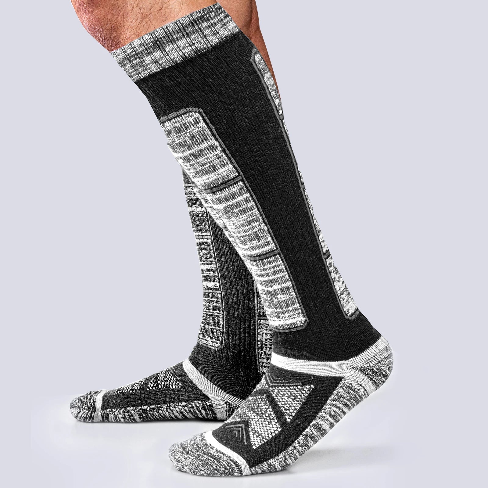 Chaussette chaussure de sécurité - Chaussettes en laine mérino - Noir Gris / L(36-41 EU)