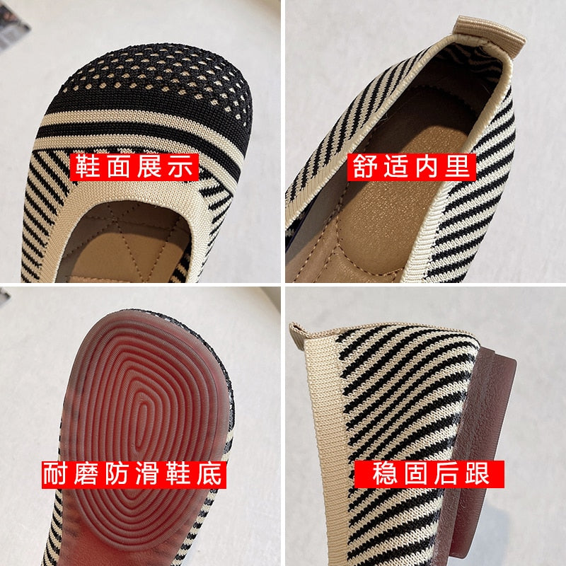 Striped Casual Orthopedic Shoes for Women - Syvi