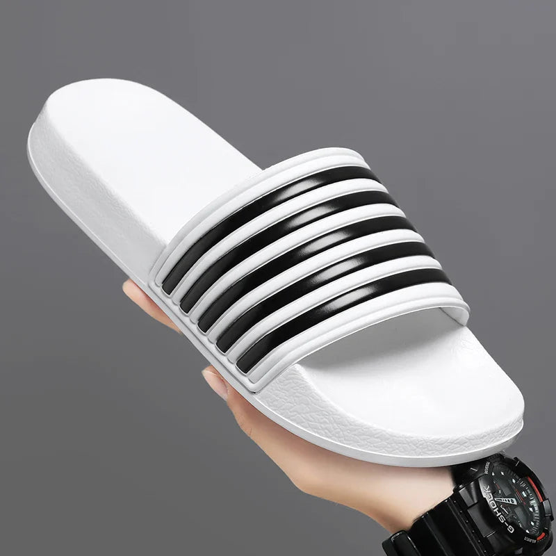 Claquette orthopédique homme style sportif à bandes - Noir / 44