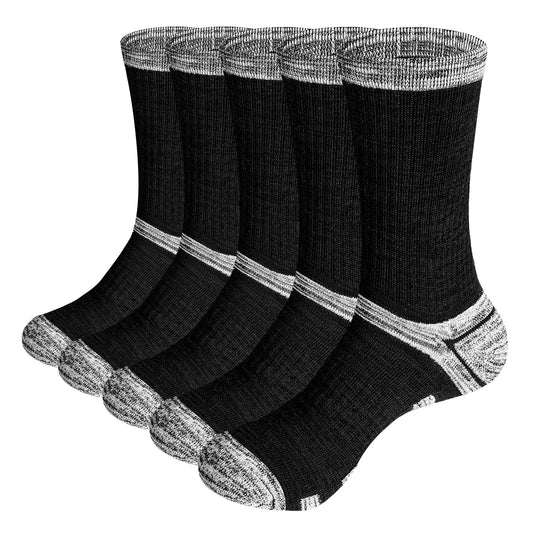 Chaussette chaussure de sécurité - Chaussettes de randonnée en coton - 5 Paires Vert / XL EU(41-44)