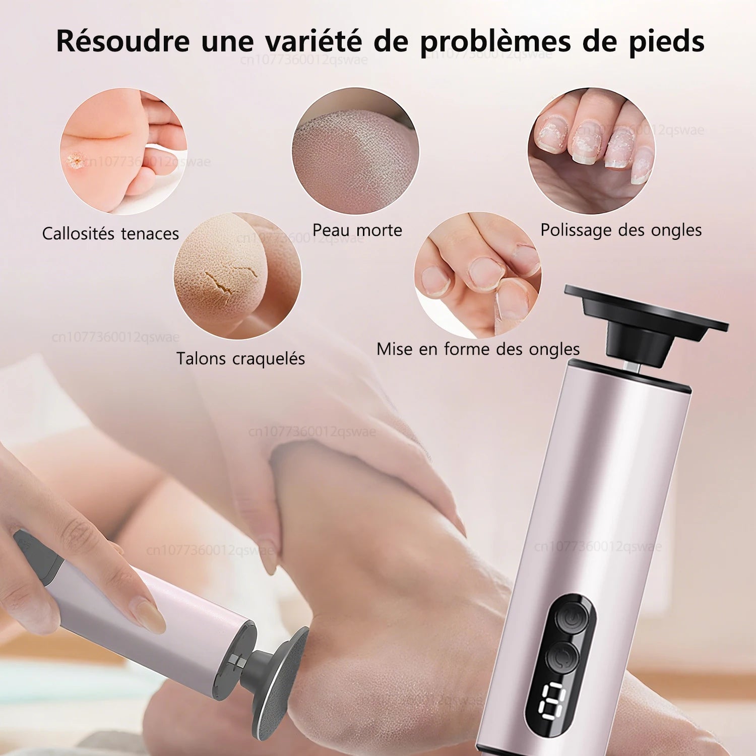 Râpe à pied électrique - Outil rechargeable pour éliminer les callosités - Noir