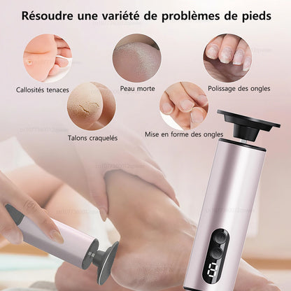 Râpe à pied électrique - Outil rechargeable pour éliminer les callosités - Noir