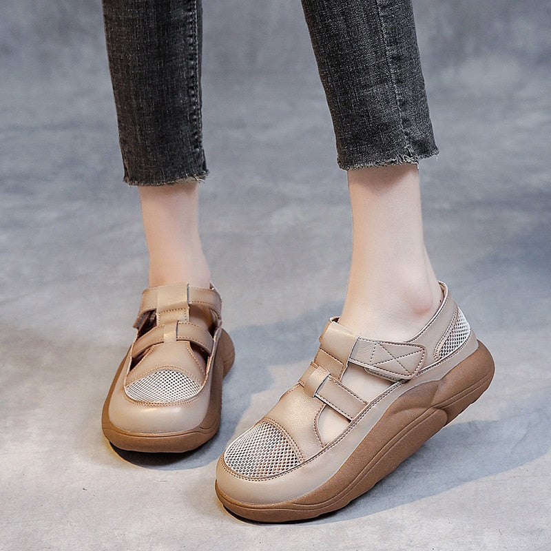 Dicke, durchbrochene und atmungsaktive Sandalen für Damen – Sando