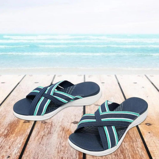 Sandales orthopédiques élastiques croisées - Confort Orthopédique