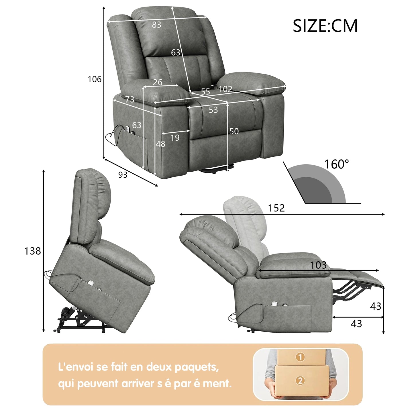 Fauteuils orthopédiques - Massage multifonction avec chaleur intégrée - Image 3