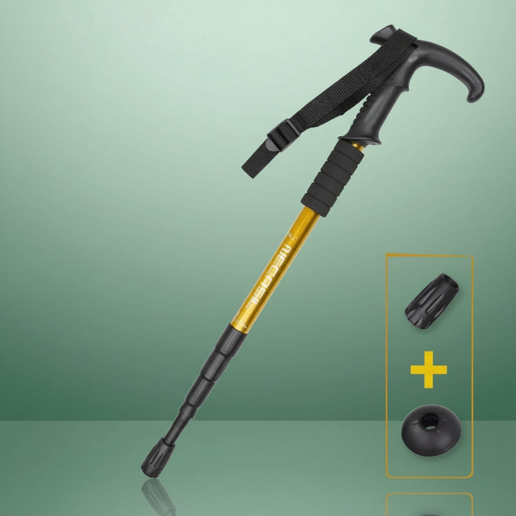 Canne Orthopédique Télescopique et Réglable en Aluminium - Or