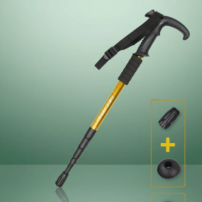 Canne Orthopédique Télescopique et Réglable en Aluminium - Or
