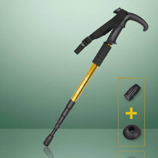 Canne Orthopédique Télescopique et Réglable en Aluminium - Or