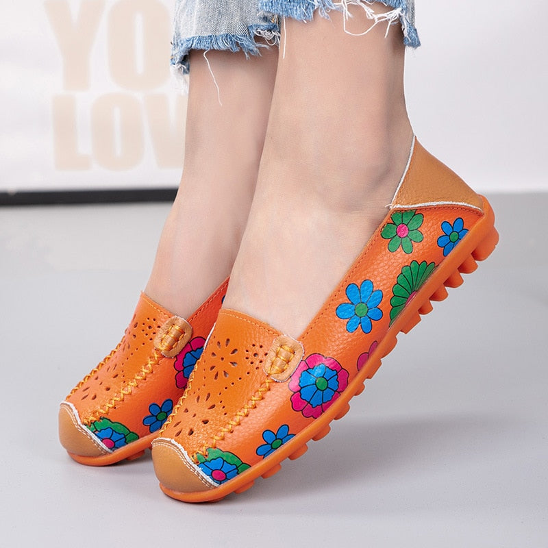 Orthopädische Slip-On-Schuhe aus Spaltleder für Damen – Orazia