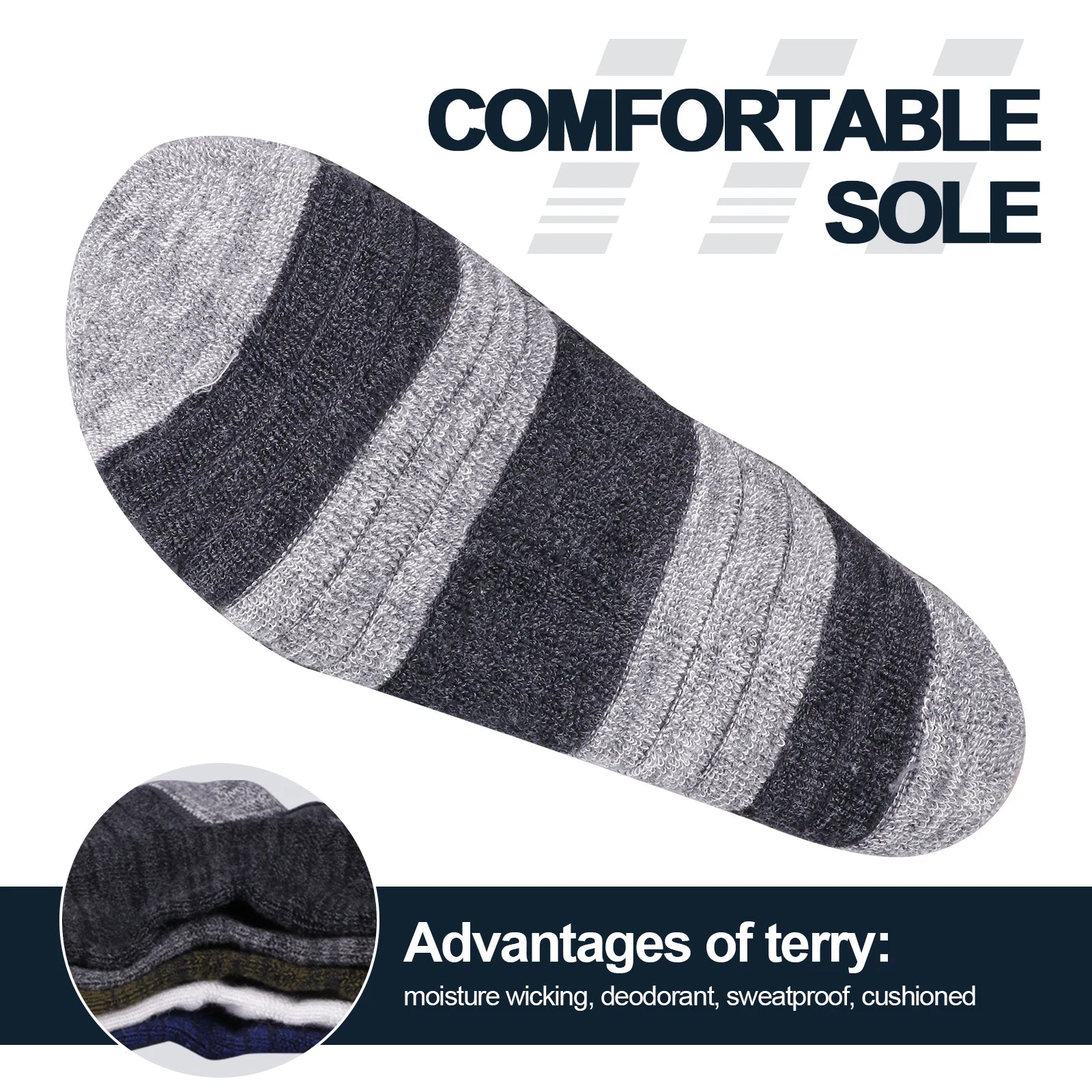Chaussette chaussure de sécurité - Chaussettes respirantes et confortables - 5 Paires Noir / XL(Hommes 41-44 EU)
