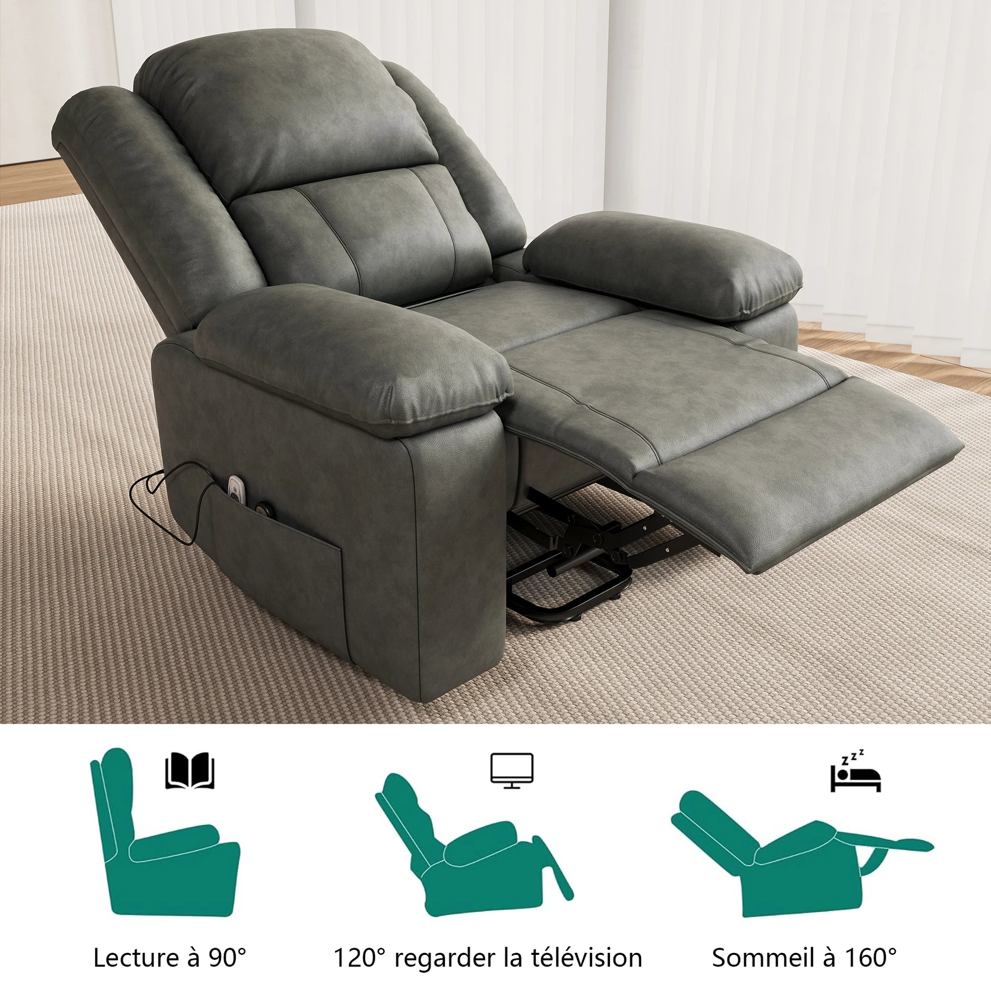 Fauteuils orthopédiques - Massage multifonction avec chaleur intégrée - Image 6