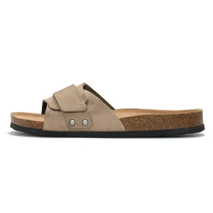 Claquette orthopédique homme en liège à scratch ajustable - Noir / 41