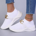 Women's white slip-on casual orthopedic shoes - Lucya