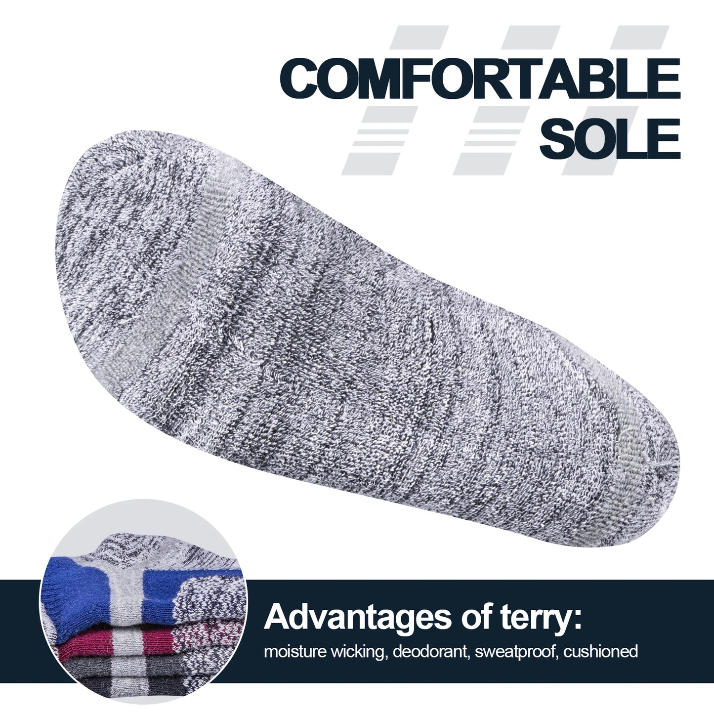 Chaussette chaussure de sécurité - Chaussettes confortables - 5 Paires Noir / XL(41-44 EU)