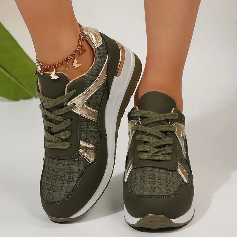 Basket orthopédique femme - Sneakers confortables à semelle épaisse non