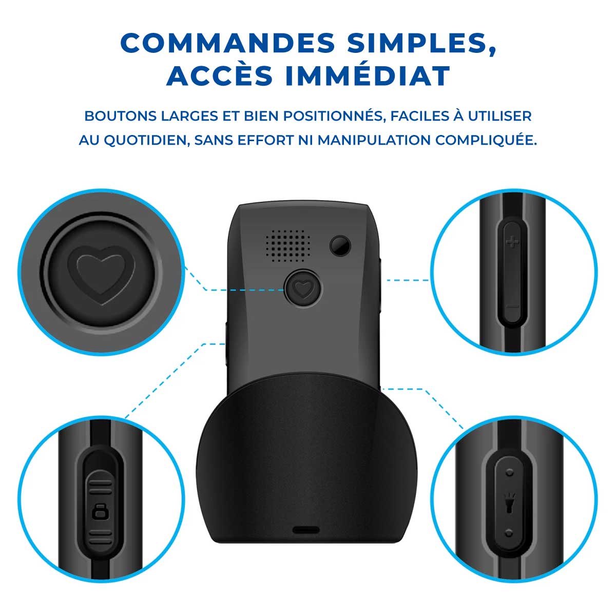 Téléphone Portable Senior Simplifié - SOS et Touches XXL - Image 7
