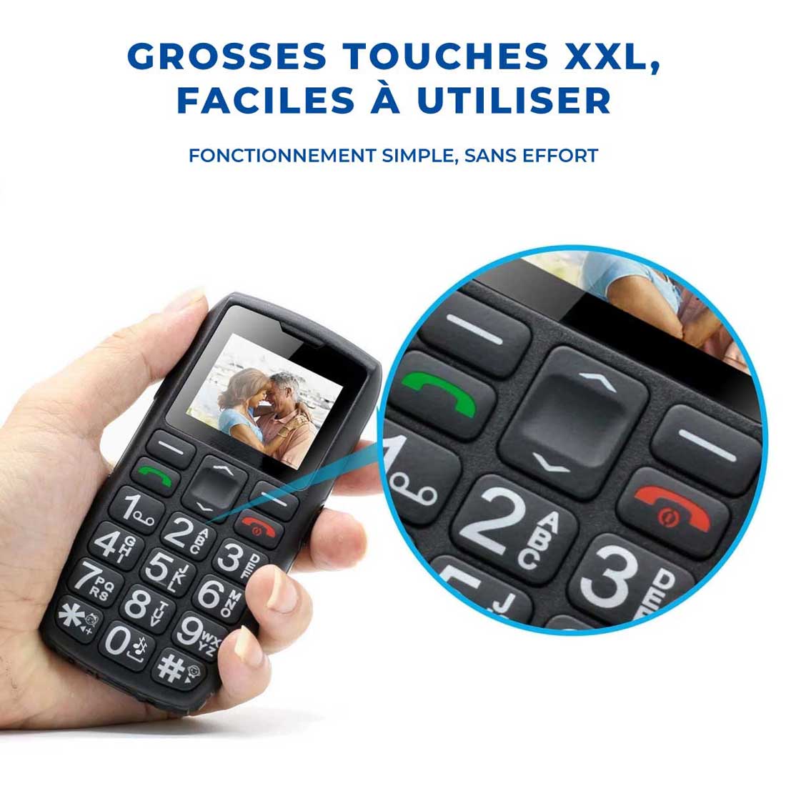Téléphone Portable Senior Simplifié - SOS et Touches XXL - Image 2