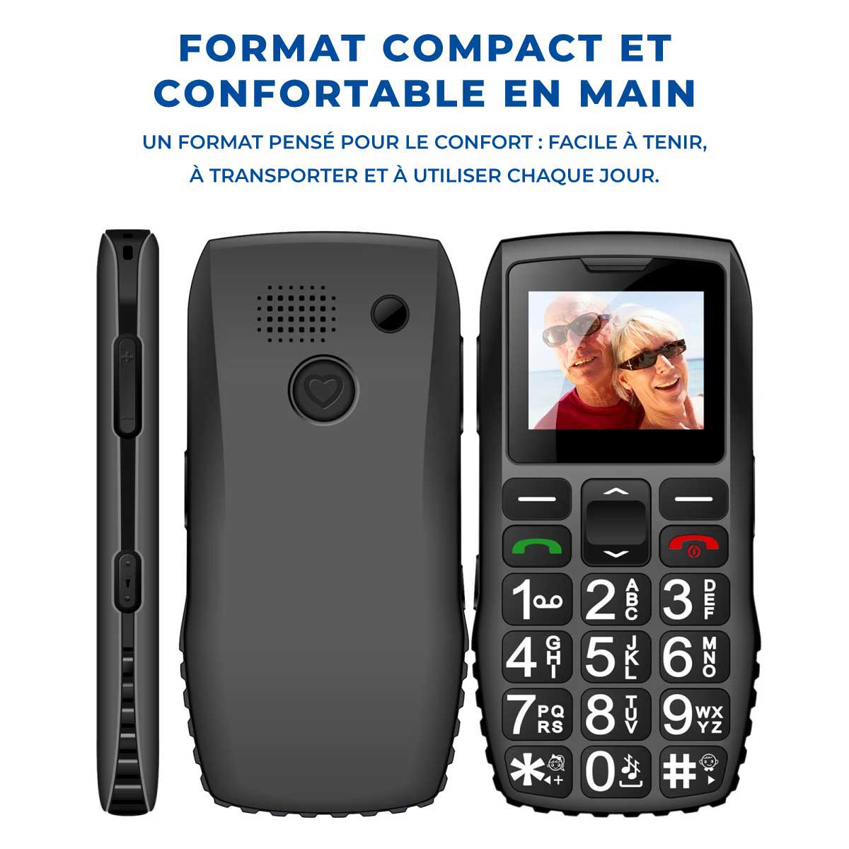 Téléphone Portable Senior Simplifié - SOS et Touches XXL - Image 9