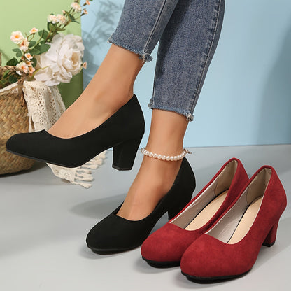 Laure™ – Escarpins à bout large et talon stable pour un confort sans douleur - Noir / 35
