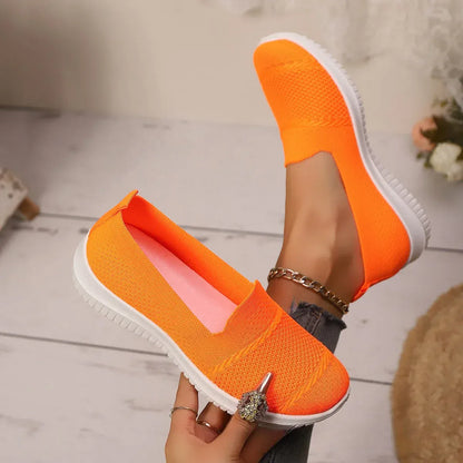 Basket Orthopédique Femme Confortable Style Espadrille Orange - 38