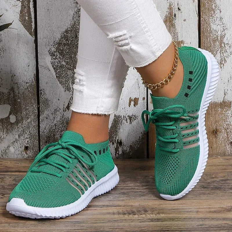 Basket Orthopédique Femme Respirante en Maille Verte - 36