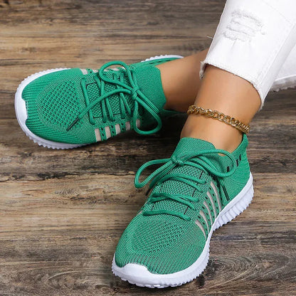 Basket Orthopédique Femme Respirante en Maille Verte - 35