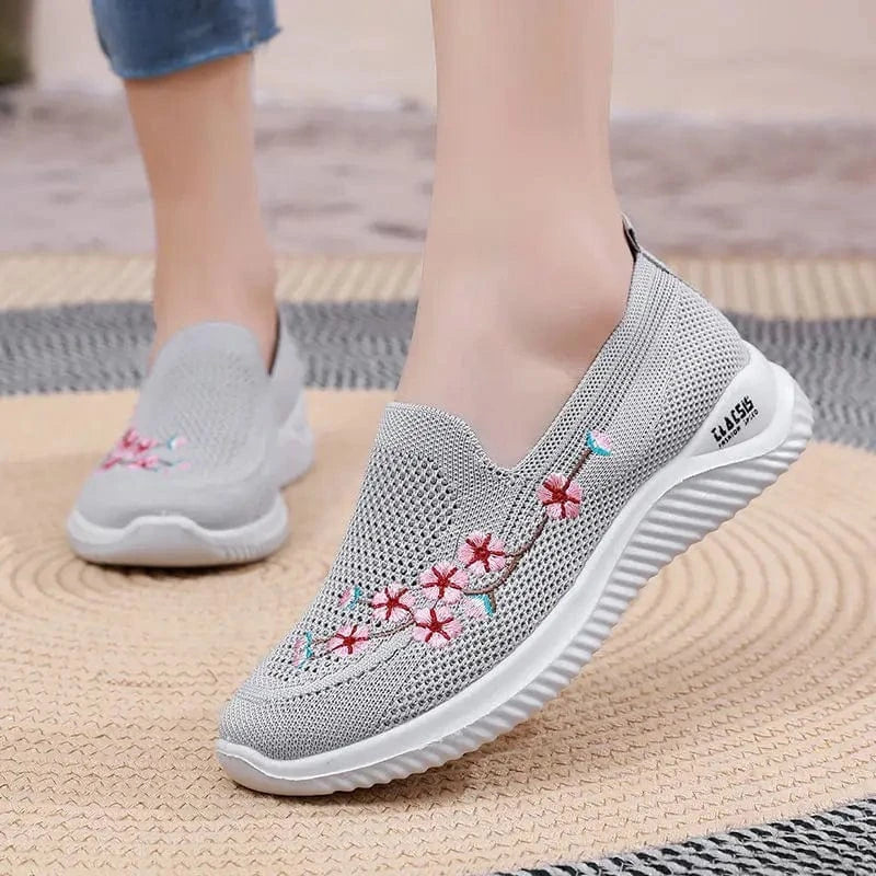 Basket Orthopédique Homme et Femme à Motif Floral - Noir / 38