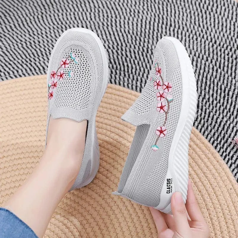 Basket Orthopédique Homme et Femme à Motif Floral - Noir / 37