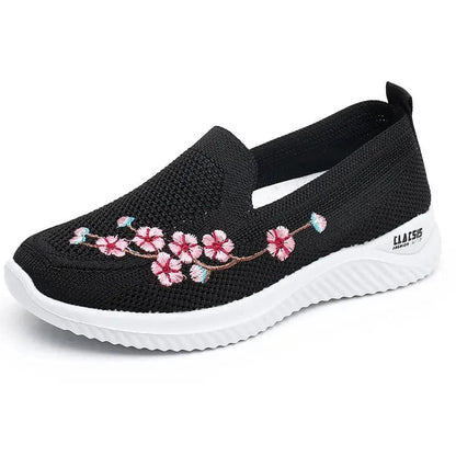 Basket Orthopédique Homme et Femme à Motif Floral - Noir / 39