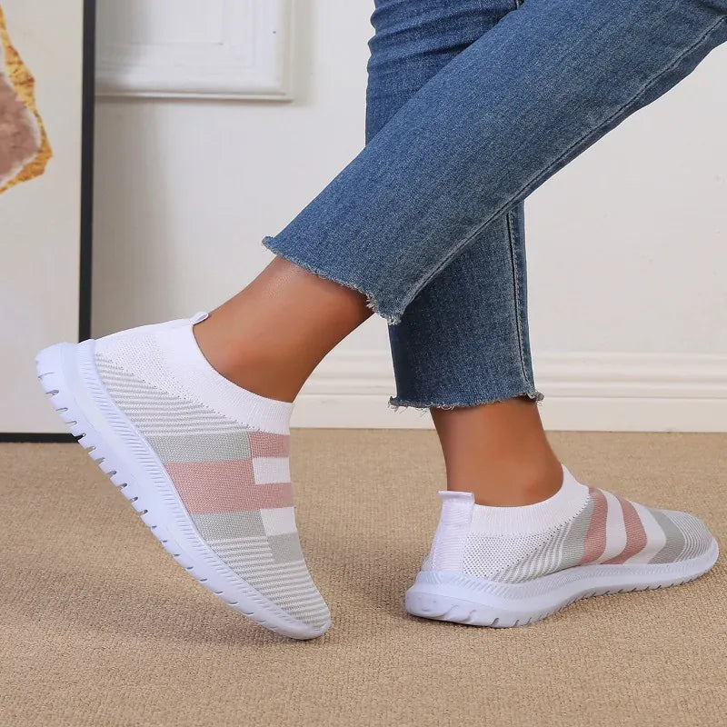 Basket Orthopédique Homme et Femme au Design Géométrique - Bleu / 38