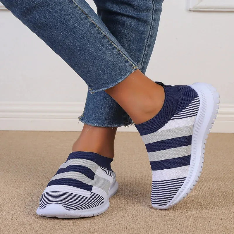 Basket Orthopédique Homme et Femme au Design Géométrique - Bleu / 39