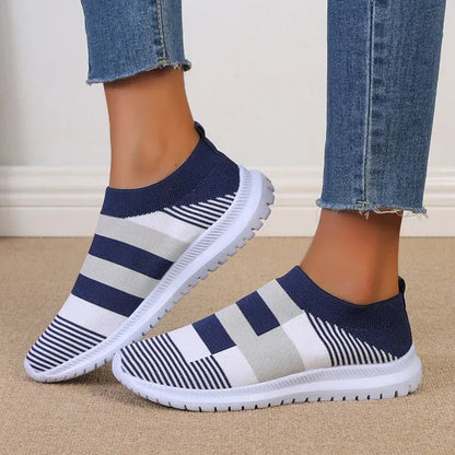 Basket Orthopédique Homme et Femme au Design Géométrique - Bleu / 35